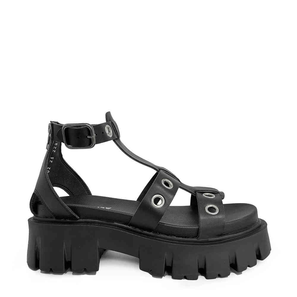 Altercore - Leyla Plateau Sandaal - Zwart